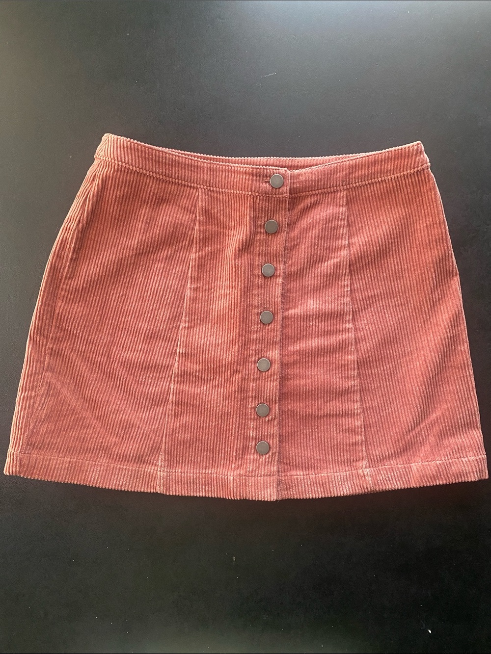 Forever 21 Rust Corduroy Button-Front Mini Skirt